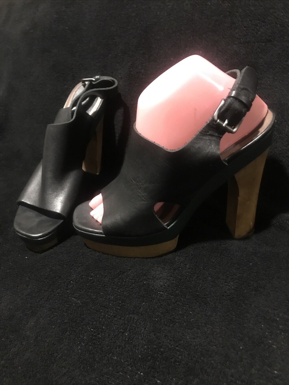 Marni at H&M Schuhe Pumps High Heels Holz / Leder EUR Gr. 40 size US 9 size UK 7
